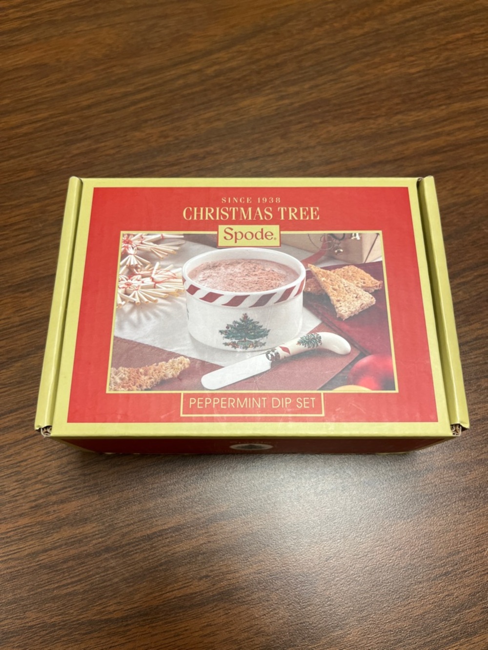 Spode Christmas Tree Peppermint Dip Set, new with tags